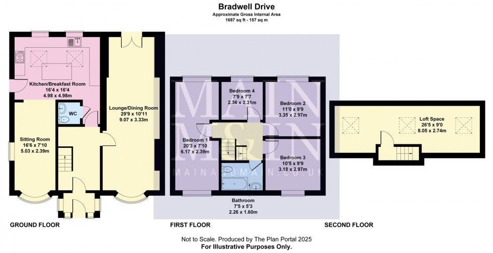 Floorplan for Bradwell Drive, Heald Green