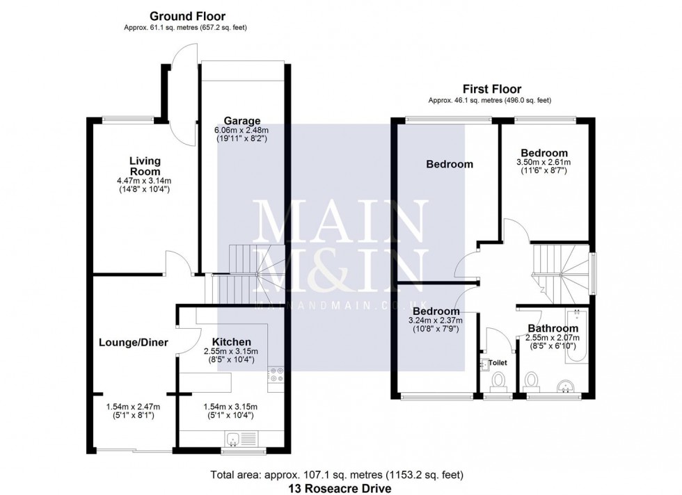 Floorplan for Roseacre Drive, Heald Green