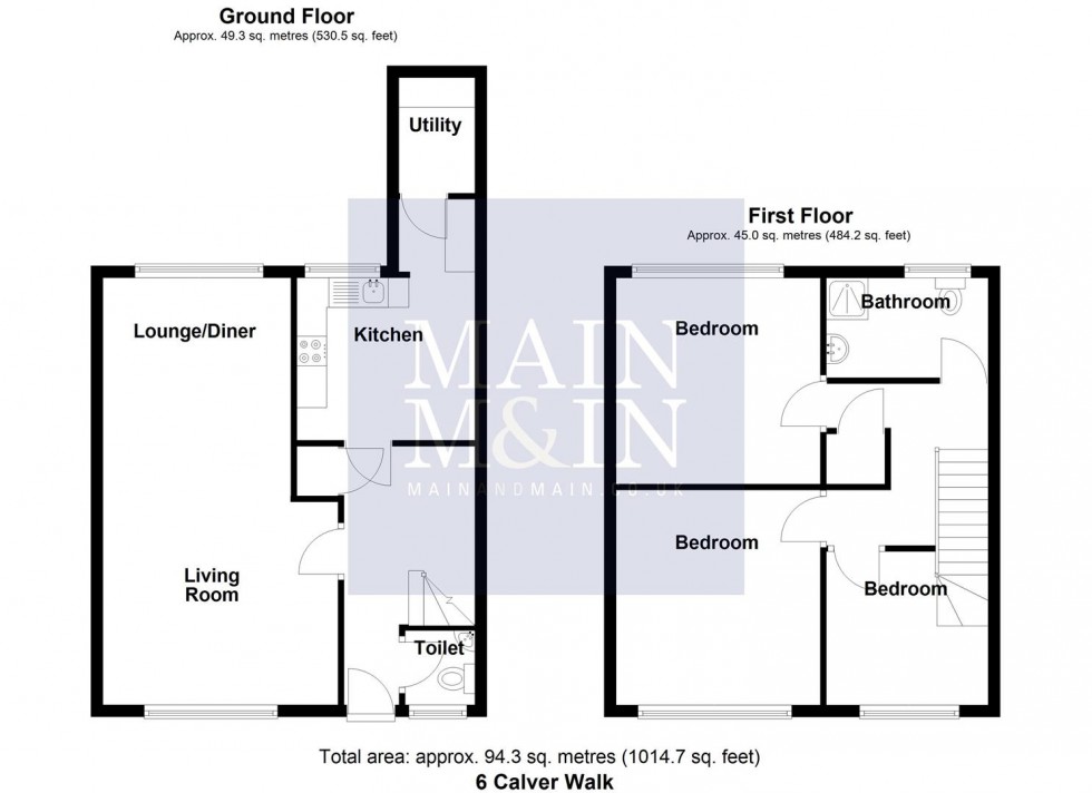 Floorplan for Calver Walk, Cheadle Hulme, Cheadle