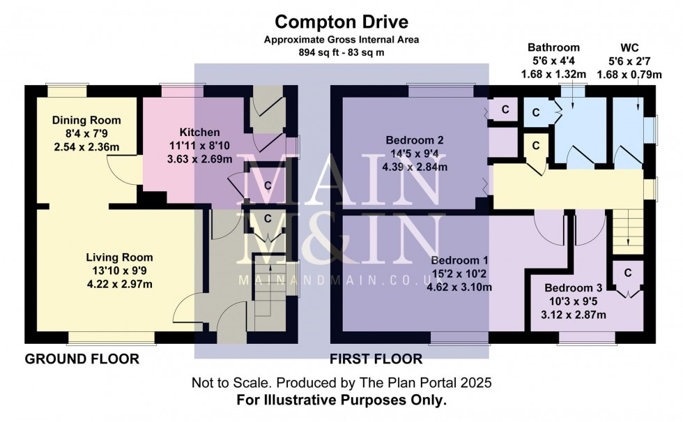 Floorplan for Compton Drive, Newall Green