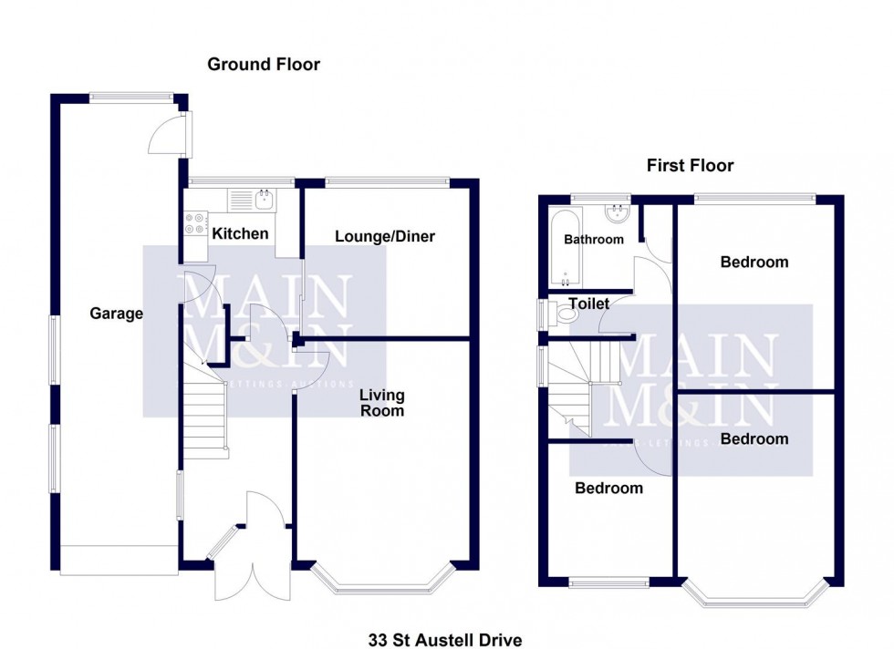 Floorplan for St. Austell Drive, Heald Green