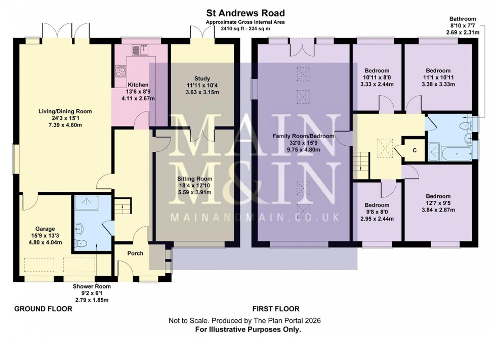 Floorplan for St. Andrews Road, Heald Green