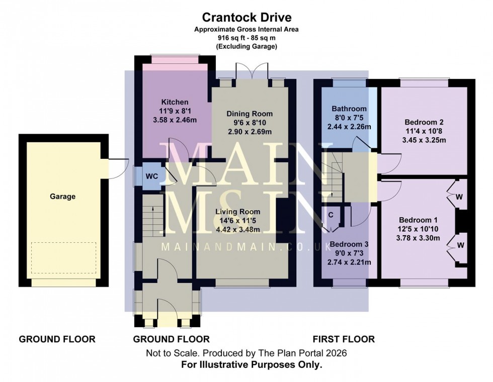 Floorplan for Crantock Drive, Heald Green