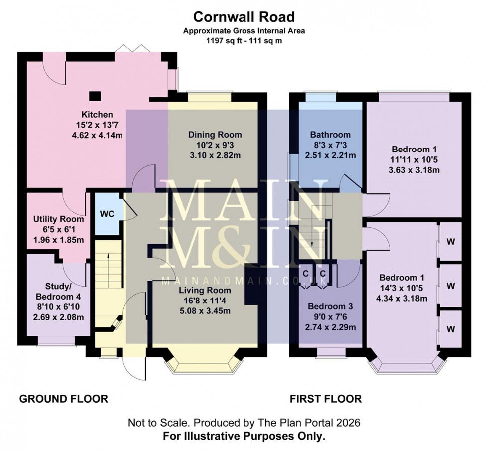 Floorplan for Cornwall Road, Heald Green